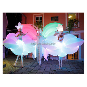 Fancy White <strong>Inflatable</strong> Flower <strong>Costume</strong> with Led Light for Parade Decor - Product Image 1