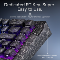 Clavier filaire à interrupteurs magnétiques Ajazz AK680 V3 68% avec coque en fibre de carbone texturée et cinq couches de rembourrage insonorisant