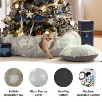 Lit tunnel pour chat Starmoon, pour chat d'intérieur, jouets tunnel en forme de beignet pour chats petits et grands, avec coussin circulaire lavable