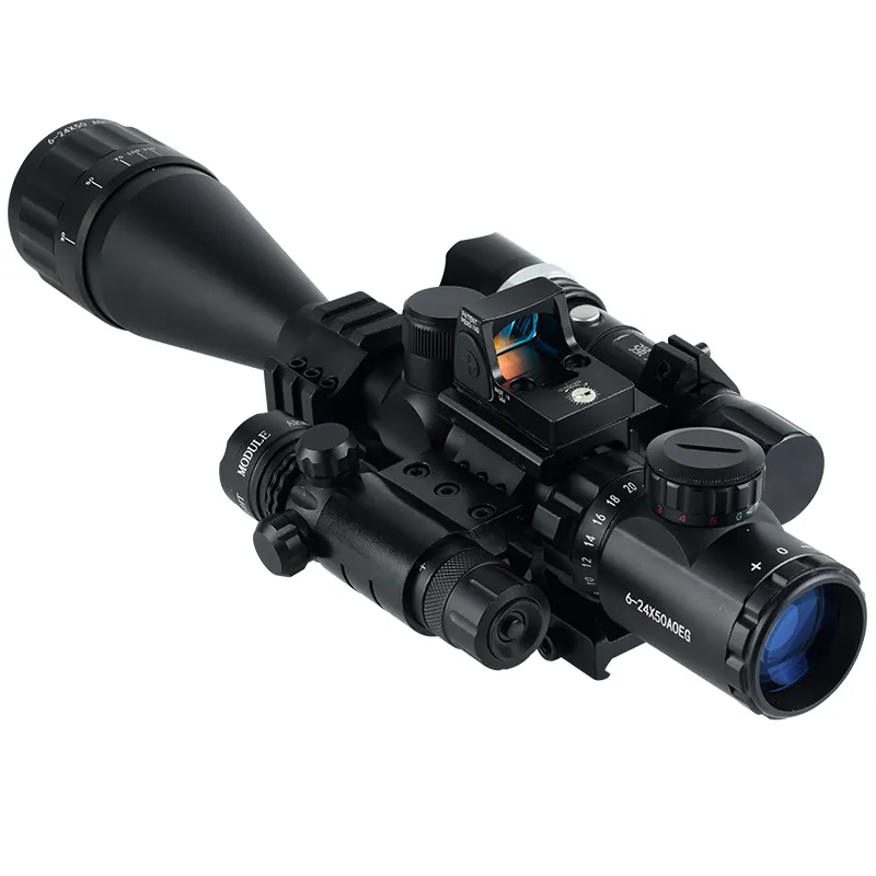 Syqt Combo 6-24X50 Aoeg Rood Groen Dual Belichting Reflex Optische Jachtscope