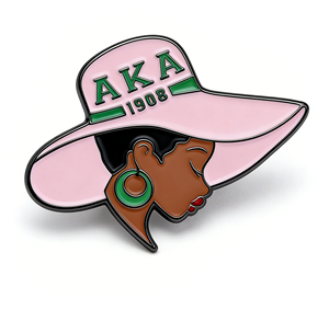 Épingles de revers personnalisées de haute qualité avec design gratuit pour sororité AKA, badges en métal émaillé or et argent pour collection de vêtements pour femmes - Product Image 2