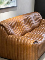 Ensemble de canapés Chesterfield de luxe, style antique, cuir véritable pleine fleur, canapé vintage