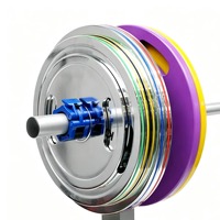 Disques de poids pour haltères de compétition en acier électroplaqué, avec logo personnalisé, pour équipement de gym, disques de poids calibrés.