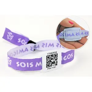 Pulsera de tela con cierre reutilizable, gadgets personalizados - Product Image 1