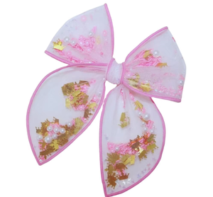 Geburtstag Shaker Bogen Clips Pailletten Füller Haars pangen Süße Pailletten Konfetti Bogen Haars pange - Product Image 5