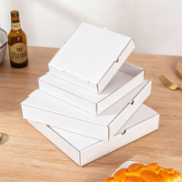 Boîte à pizza écologique sur mesure, impression à la demande, taille personnalisée et logo de l'entreprise, emballage à emporter recyclable en kraft avec revêtement UV