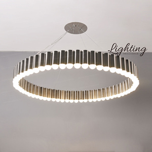 Lampadario cromato in acciaio inossidabile di marca moderna personalizzato di fascia alta per soggiorno - Product Image 2