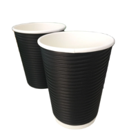 Gobelet en papier à double paroi pour café chaud, imprimé sur mesure, biodégradable, respectueux de l'environnement, importé, en kraft brun, qualité alimentaire