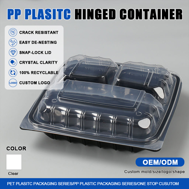 Wholesale Versatile Takeout Box Pp Material Microwaveable Plastic Container With Lid for Compartment Meals