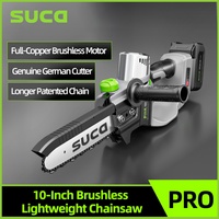 Tronçonneuse sans fil SUCA SC-5807 de 10 pouces, légère, portable, électrique, avec protection de sécurité pour la coupe d'arbres et du bois