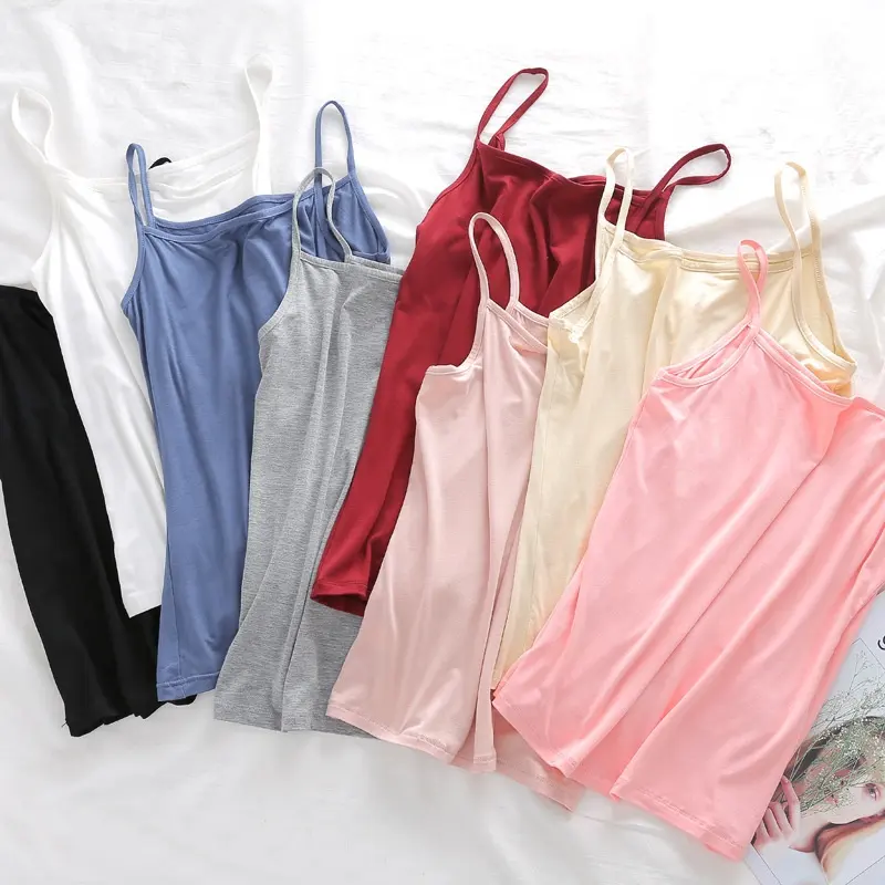5 colors free size plain color summer modal anti-emptied inner cloth short women tanks tops