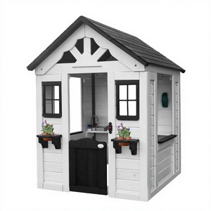 Casita de Juegos de Madera para Niños, para Exteriores, con Fregadero, Ventanas y Jardineras - Product Image 4