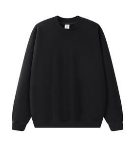 Lourd 350g couleur unie Simple basique col rond pull à capuche hommes printemps et automne ample décontracté Couple à capuche - Product Image 4