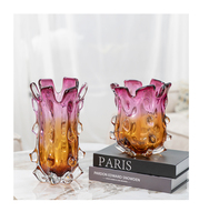 Vase en verre de Murano soufflé à la bouche moderne nordique pour la décoration de salon et de table à manger