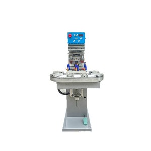 Haotian Two Color <b>Rotary</b> Pad Printer P2C Pneumatic Drive Ink Pad Printing <b>Machine</b> For Plastic Casing Small Oil Tray - Product Image 1