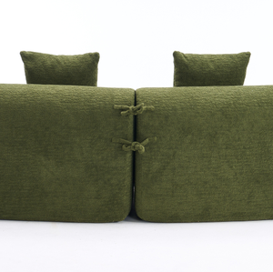 Modern Cloud 4-Seater Sectional Curved <b>Sofa</b> Factory Direct Chenille Green Minimalist Living Room Couch Convertible No Assembly - Product Image 5