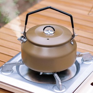 Outdoor 1L Stainless Steel Kettle Portable Large Capacity Water Boiling Pot with Spout for Camping <strong>Cookware</strong> - Product Image 1
