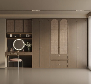 KINGV New Chinese style <strong>wicker</strong> style <strong>wardrobe</strong> - Product Image 1