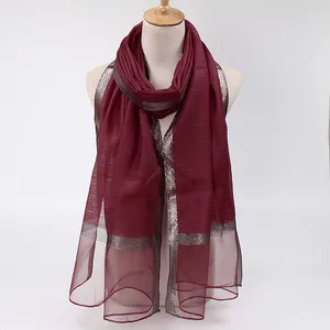 Factory Wholesale Solid Color Scarf Summer Sunscreen Shawls Organza Silk Scarf for Women