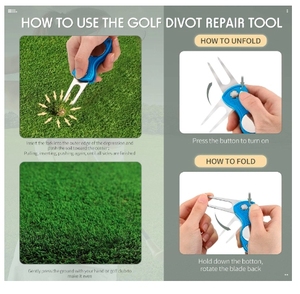 Outil de réparation de divot de golf en acier inoxydable avec bouton magnétique, outil de divot de marqueur de balle pour les prix de golf des golfeurs - Product Image 5