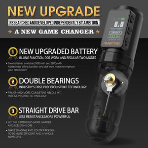 Ambition Soldier Max 2400mAh Barre d'entraînement droite à double roulement Stylo de machine à tatouer sans fil professionnel pour artistes Body Art - Product Image 3