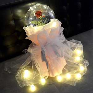 INS Nuovi prodotti regali <span class=keywords><strong>di</strong></span> San Valentino trasparente bobo ballon led rotonda rosa bobo <span class=keywords><strong>palloncini</strong></span> rosa fiori per la ragazza regalo dell'amante - Product Image 3