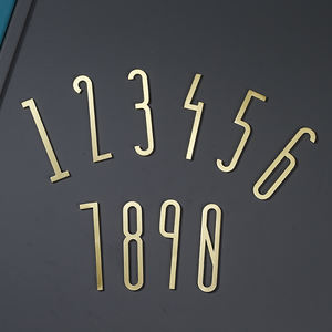 Qiansi 0007 moderne nordique laiton métal numérique mince <span class=keywords><strong>maison</strong></span> numéro et lettres plaque pour hôtels résidentiels chambres privées maisons - Product Image 2