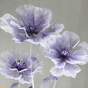 Decoración de boda en T para interiores y exteriores, seda Artificial hecha a mano, de pie, flores gigantes de Organza grandes - Product Image 3