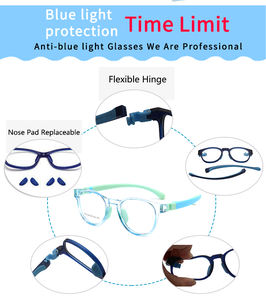 子供用フレキシブル子供用グリーンフレームブルーライトブロッキングメガネ卸売中国 - Product Image 4