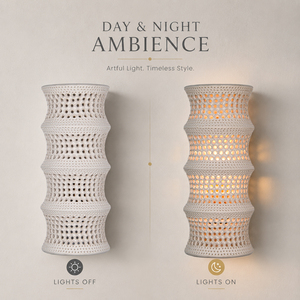 Handcrafted Ceramic <b>Wall</b> <b>Sconce</b> Hollow Perforated <b>Wall</b> Lamp Warm Light Art Decor Bedroom Hotel Lighting - Product Image 5