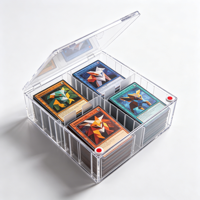 Boîte de rangement pour cartes à collectionner en acrylique compatible avec les cartes Pokémon TCG, organisateur de cartes transparent avec séparateurs et couvercle verrouillable