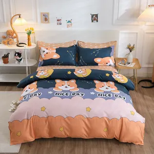 Cartoon Six-piece Set Microfiber Simple And Upscale Instagram Style Polyester Skin Friendly Microfiber Home 6 Piece Set