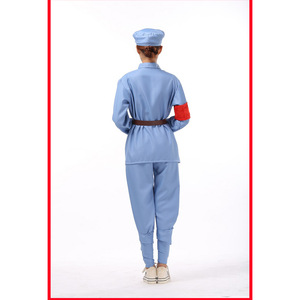 Costume de l'Armée Rouge pour enfants, bleu vert, manches courtes, vêtements de performance pour la danse sur scène, unisexe - Product Image 5