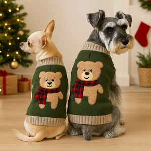 Suéter Bordado para Mascotas con Diseño de Oso, Ropa Cálida de Invierno para Perros Pequeños y Medianos, Apto para Schnauzers y Bichón Frisé. - Product Image 5