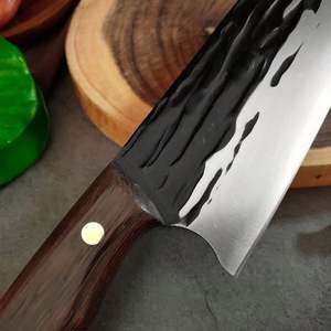 Couteau de chef japonais forgé Kiritsuke 8'' style Damas, lame en acier inoxydable 5Cr15mov, manche en bois de santal rouge, écologique - Product Image 2