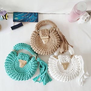 Borsa in tessuto tinta unita da donna bohémien borsa da donna con nappe rotonde da donna elegante a spalla singola <span class=keywords><strong>croce</strong></span> diagonale da donna - Product Image 3