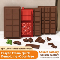 Moule à chocolat en forme de diamant carré Candyer Dubai, silicone de qualité alimentaire, outil de cuisson résistant à la température pour barres longues