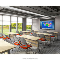 Table de mobilier scolaire bon marché pour l'université bureau de formation peu encombrant tables de conférence pliantes avec roues