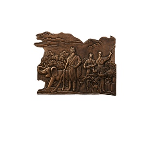 Rilievo Storico Paesaggistico in Bronzo, Artigianato in Metallo, Arte Murale Antica Fusa a Mano per Ufficio, Hotel, Hall, Museo, Centro Culturale - Product Image 1