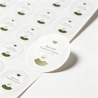 Etiquetas Adhesivas Redondas para Tapa de Contenedor de Té Haoxuan OEM, Papel Recubierto con Impresión UV Localizada para Empaquetado de Tapas de Frascos