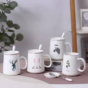 Tasse à café de bureau en forme d'animal de dessin animé, boîte-cadeau publicitaire, tasse à lait pour étudiant, tasses en céramique