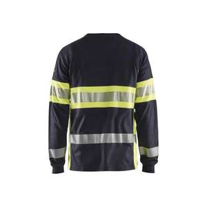 BLAKLADER - 348417618933XXL T-shirt à manches longues ignifuge Bleu marine/Jaune haute visibilité VÊTEMENTS DE TRAVAIL RÉSISTANTS AUX FLAMMES - Product Image 2