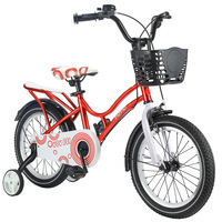 Vente en gros Enfants 4 roues vélo pour filles 12-16 pouces Quad Cycle avec roue d'entraînement et panier Remise en gros Filles vélo rose/violet