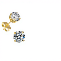 Pendientes de tuerca CZ de moda en América, con piedra de moissanita redonda y colorida, de plata Tai, corte princesa, joyería para la oreja, regalo para bodas y fiestas
