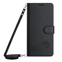Lanière Photo cadre étui en cuir pochette pour Moto G85/G24 4G/G04/E14, pour Moto Edge 50 chat imprimé étui portefeuille avec corde