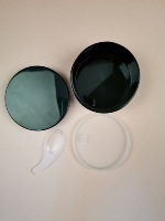 100 ml pot en plastique avec cuillère à visser noir pots cosmétiques