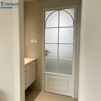 Porte battante en aluminium pour usage intérieur, design moderne, ouverture manuelle, cadre étroit pour chambre, cuisine et salle de bain