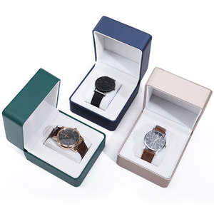 Estuche de Regalo para Reloj de Lujo, Personalizable con Logotipo, Cuero PU, Cierre a Presión Cuadrado, Forro de Terciopelo - Product Image 1