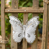 Ferme à la main personnalisé jardin artisanat découpé au Laser métal mural décoration rustique fer blanc or 3d papillon décoration murale