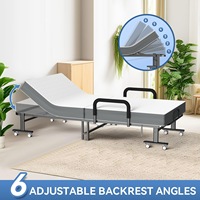 Lit pliant portable avec dossier réglable, lit d'appoint mobile pour une personne, pour utilisation en bureau ou en intérieur